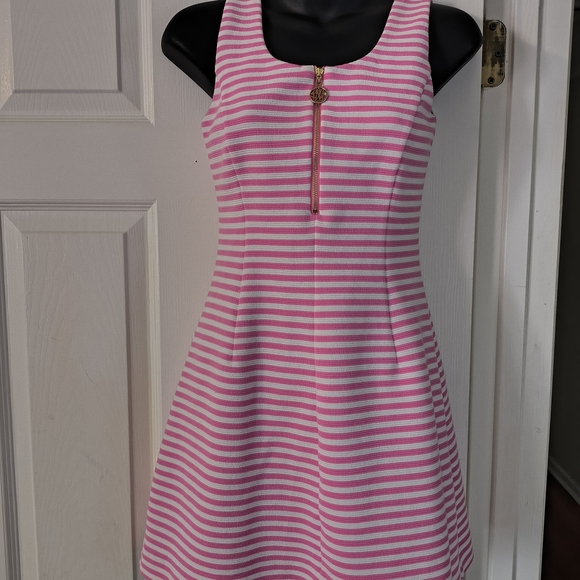 Lilly Pulitzer Dresses & Skirts - Lilly Pulitzer Pink and White Striped Mini Dress